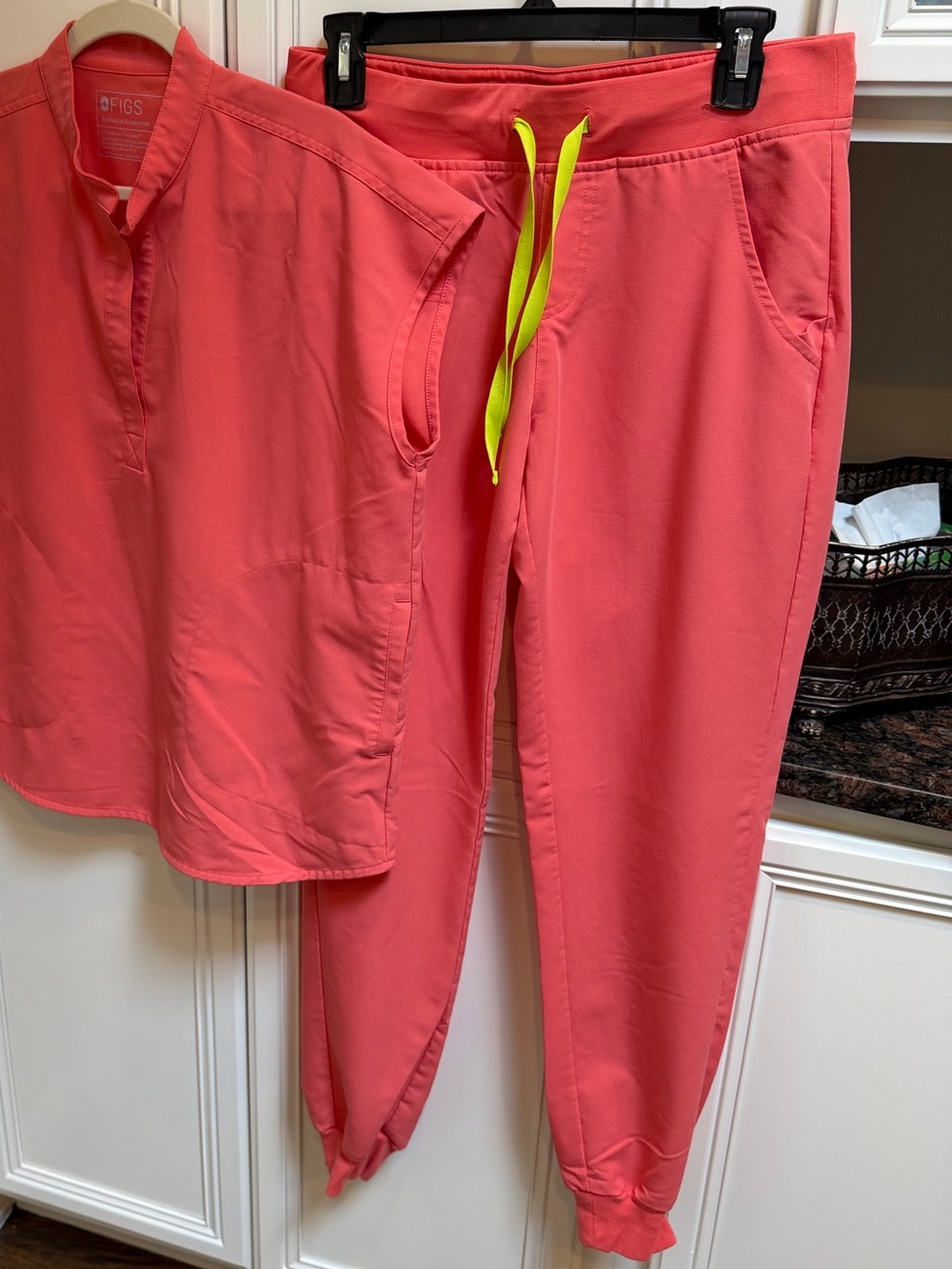 Figs Hot Coral Jogger Pants - Womens